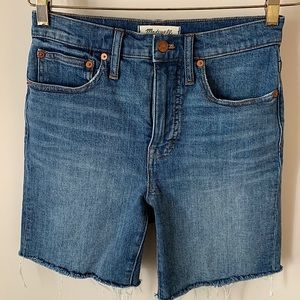 Madewell High Rise Mid Length Denim Shorts in Erwin Wash size 25